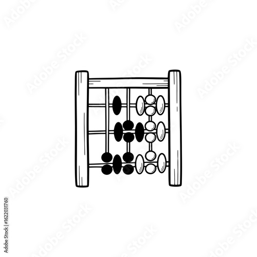 Simple Hand-Drawn Abacus Illustration.