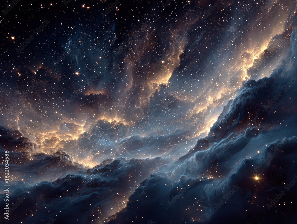 Fototapeta premium Cosmic nebulae with shimmering stars