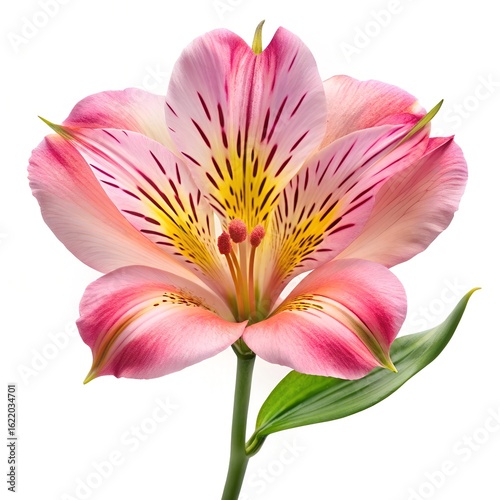 pink lily isolated on white