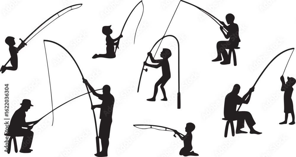 Obraz premium A fisherman's silhouette is a perfect illustration of leisure and sport