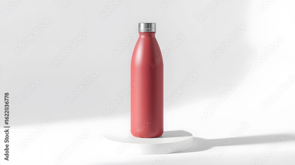 Fototapeta premium Stainless Steel Pink Water Bottle: Eco-Friendly, Stylish, and Reusable