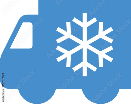 Frozen food label with bold snowflake icon. Perfect for packaging, delivery, and temperature-sensitive transport instructions.

