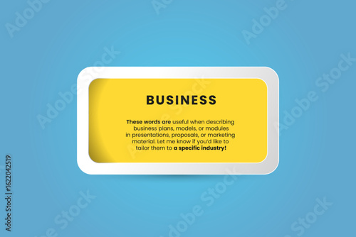 The yellow Infographic button displays a option infographic with circular designs labeled for step-by-step business presentation