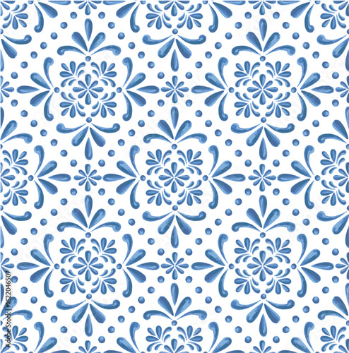 Watercolor medallion watercolor damask pattern repeat vector file