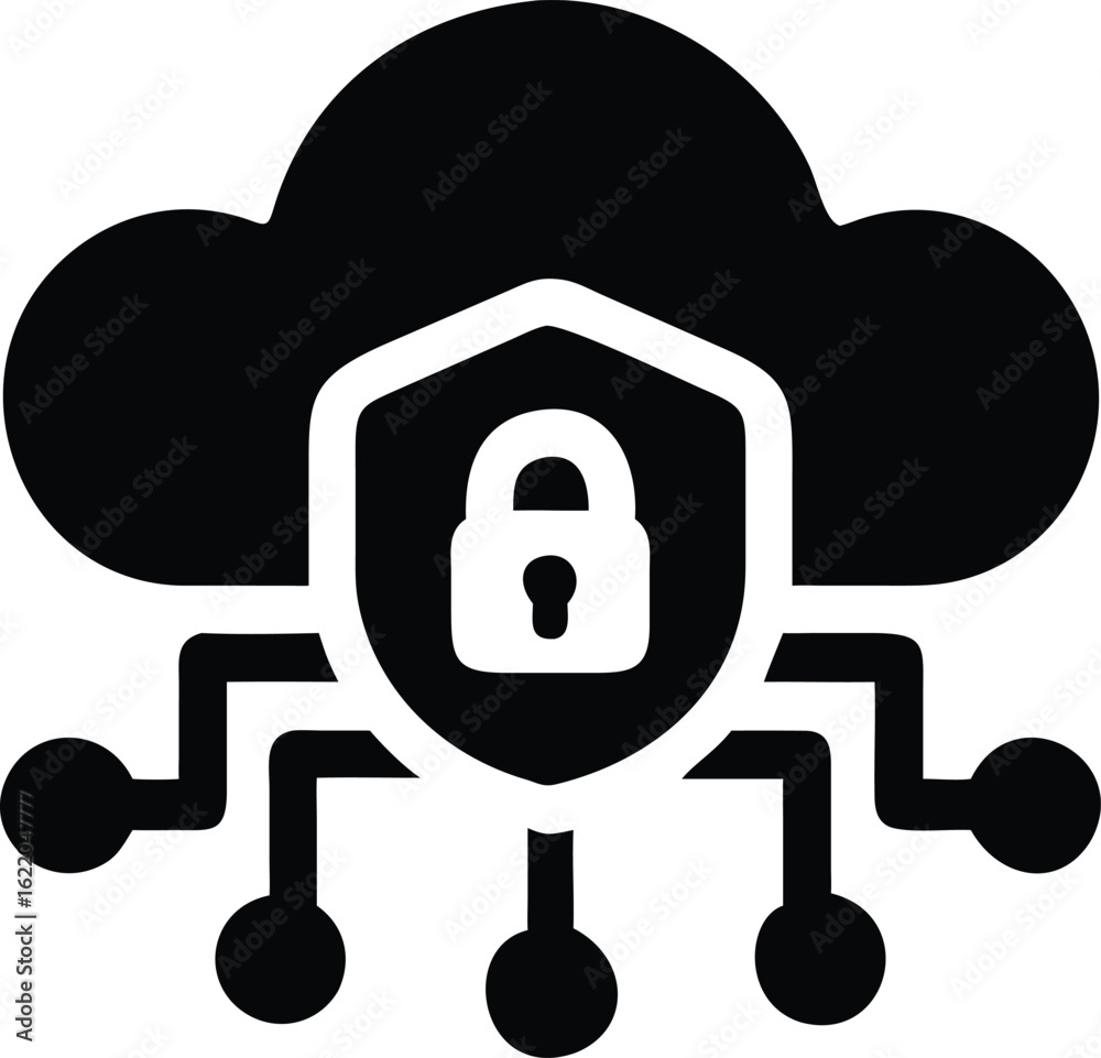 Fototapeta premium Cloud security icon