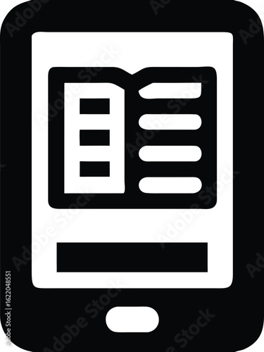 Ebook reader with open book icon