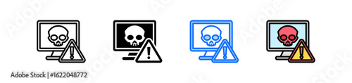 Cyber Attack Icon Set Multiple Style Collection
