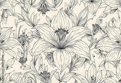 Wallpaper Mural Seamless vintage floral pattern 80 Torontodigital.ca