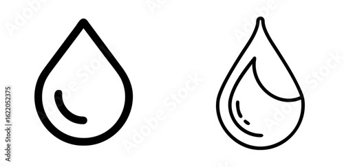 Drop Water Vector Outlined Icon for Cleanliness and Nature