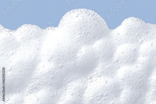 Close-up of thick, white foam