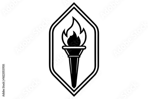 Torch Emblem silhouette vector illustration