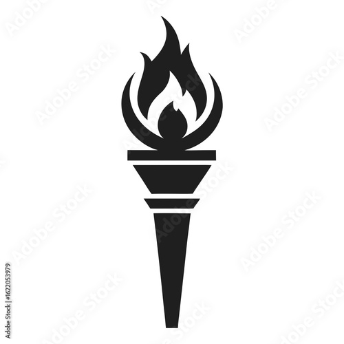 Torch Emblem silhouette vector illustration