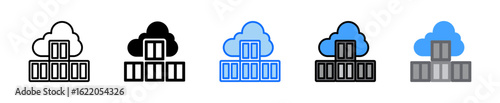 Containerization Icon Set Multiple Style Collection