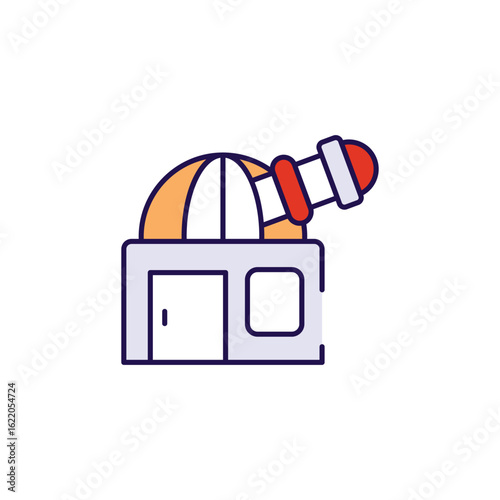 Observatory icon design with white background stock illustration