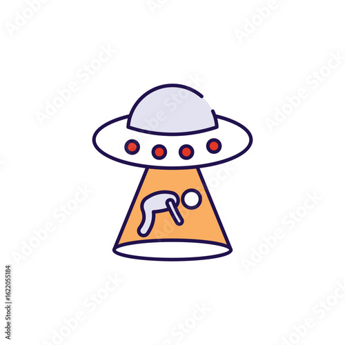Ufo Kidnapping icon design with white background stock illustration