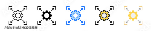 Scalability Icon Set Multiple Style Collection