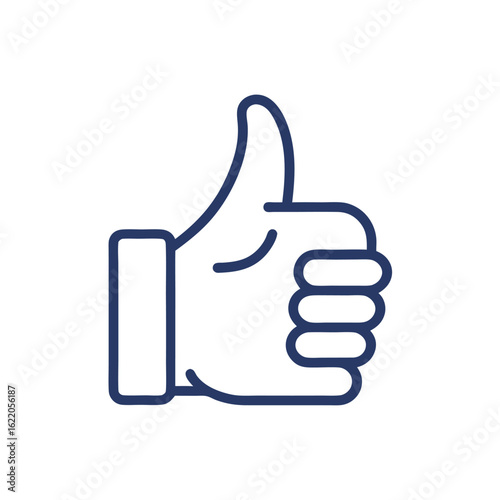 Thumbs Up Icon: Simple yet impactful illustration of a hand giving the thumbs up gesture, a universally recognized symbol of agreement and positivity. 