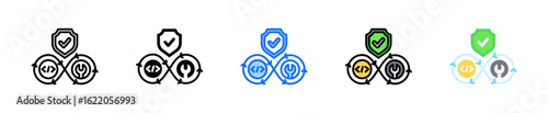 Devsecops Icon Set Multiple Style Collection