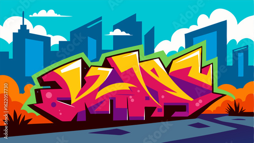 The juxtaposition of bright graffiti art against the dull and wornout surface of the wall creates a striking visual in this urban landscape.