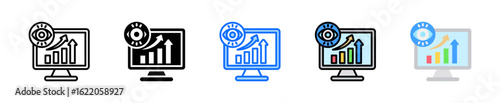 Automated Monitoring Icon Set Multiple Style Collection