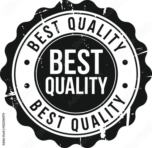 Vintage best quality stamp seal emblem with grunge texture