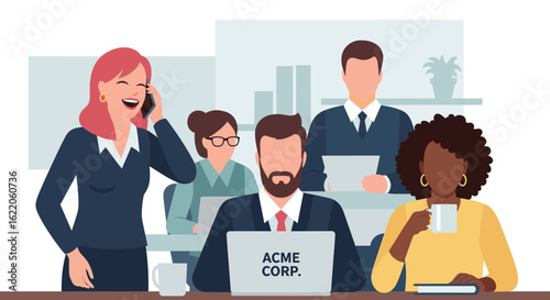 Diverse Business Team Working Together in Modern Office - Ideal for Company Website or Brochure