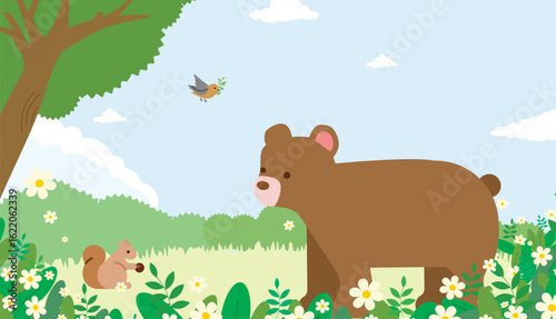 World animal day flat design background