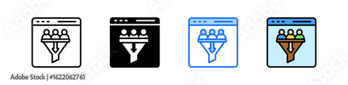 Marketing Funnel Icon Set Multiple Style Collection