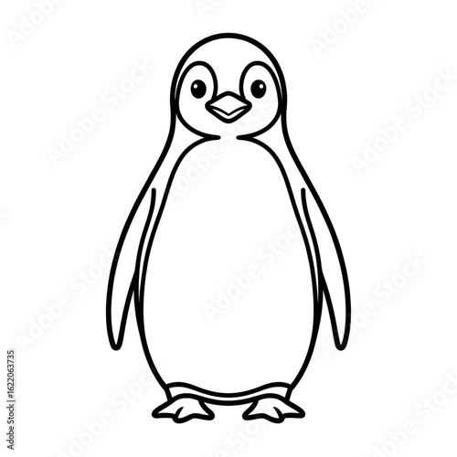 A beautiful line drawing of a Penguin coloring page