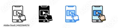 Interactive Content Icon Set Multiple Style Collection
