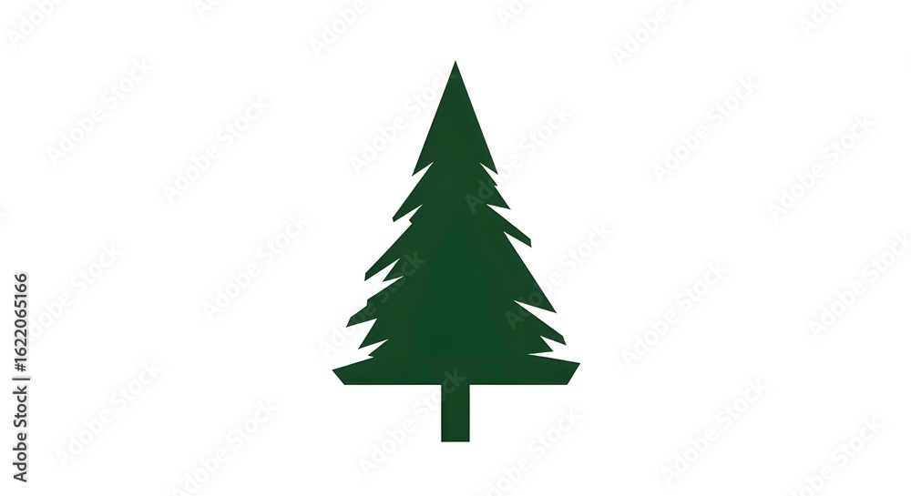 Fototapeta premium Simple Green Pine Tree Icon