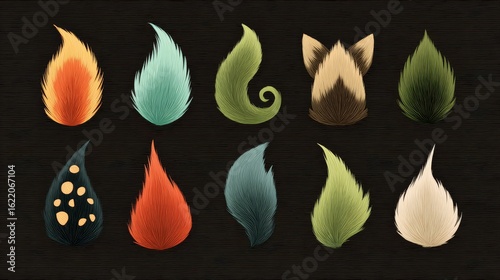 Colorful Texture Collection of Artistic Fur and Hair Designs