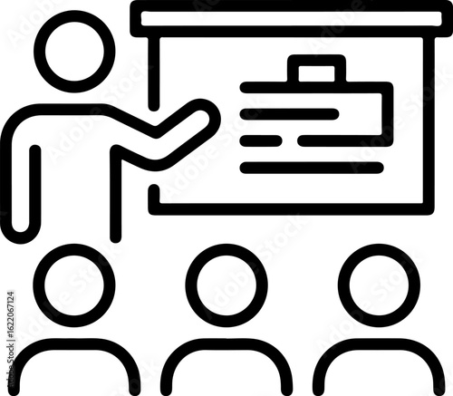 Business presentation with instructor and audience in a meeting room