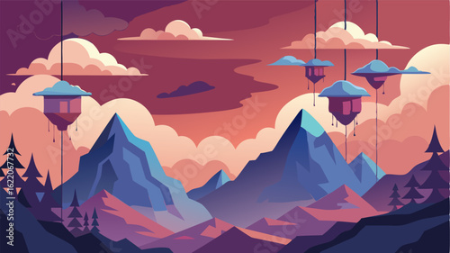 The lowhanging clouds cling to the mountaintops like a cozy blanket creating an otherworldly atmosphere in this untamed wilderness.