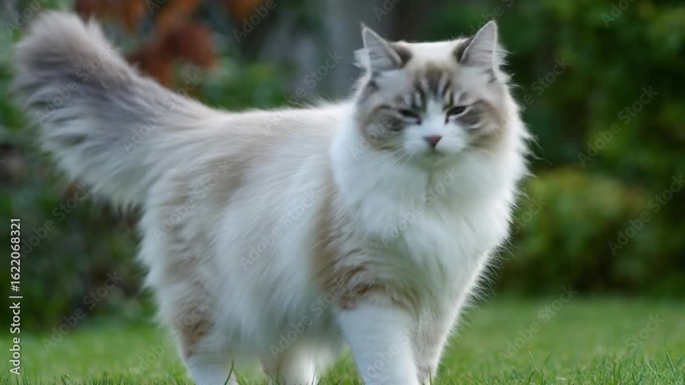 Fluffy cat outdoors Fluffy cat outdoors