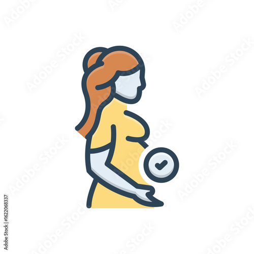 Color illustration icon for pregnant