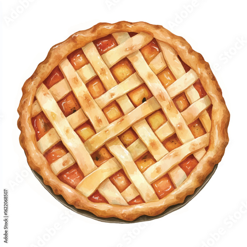 a cute Apple pie with lattice crust