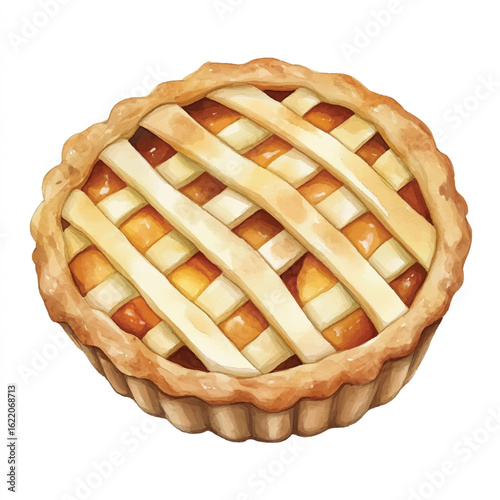 a cute Apple pie with lattice crust