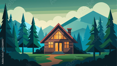 Surrounded by a majestic forest the wooden cabin is a pictureperfect retreat to disconnect and reconnect with nature.