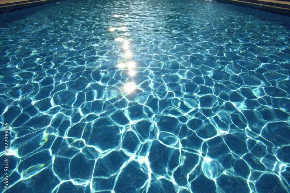 Obraz premium Sun-dappled pool water surface