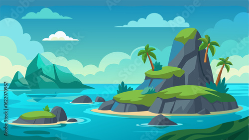This tropical lagoon is dotted with small rocky islands adding an extra layer of charm to its already picturesque landscape.