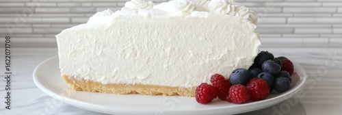 Slice of cheesecake with fresh berries