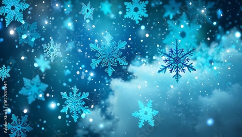 Blue Snowflake Sky