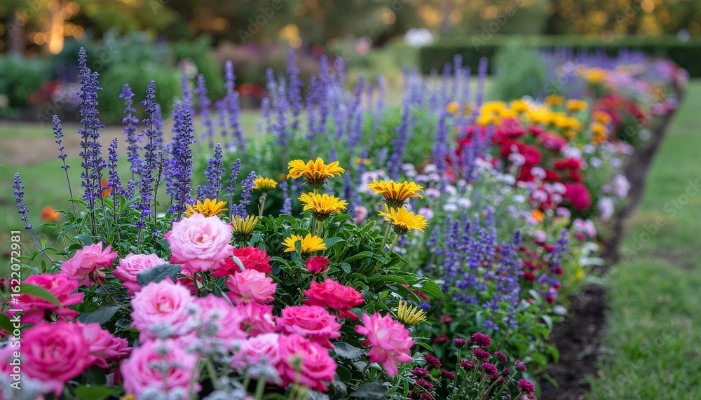 Obraz premium Vibrant End-of-Summer Flower Garden