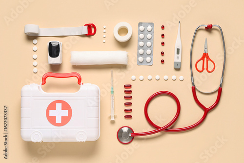 Composition with first aid ...