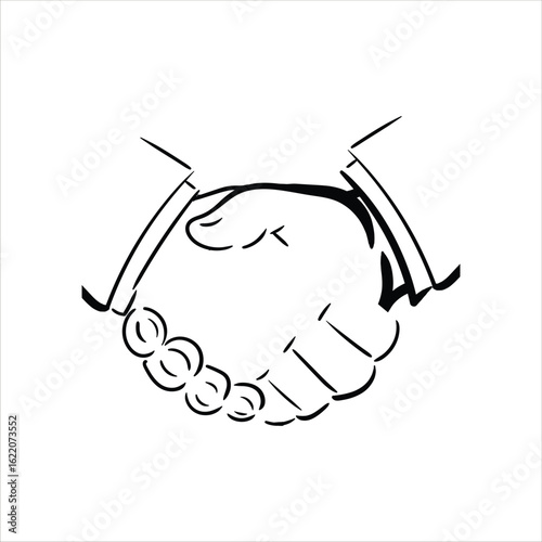 Lineart Handshake Vector Illustration Minimalist Lineart Style