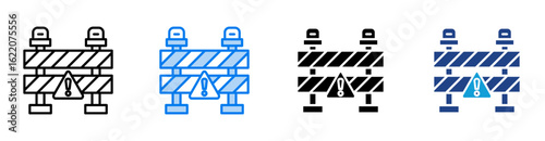 Roadblock icon set multiple style collection
