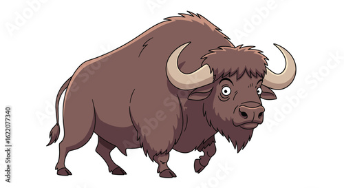 Majestic bison animal illustration for wildlife nature enthusiast educational purposes