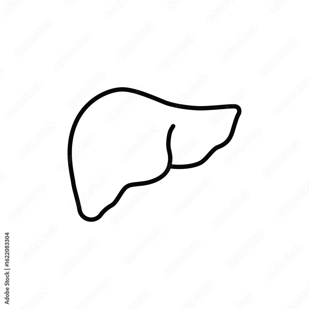 Liver Icon, Human Organ Symbol, Medical Outline Illustration, Liver Icon, Human Organ Symbol, Medical Outline Illustration,