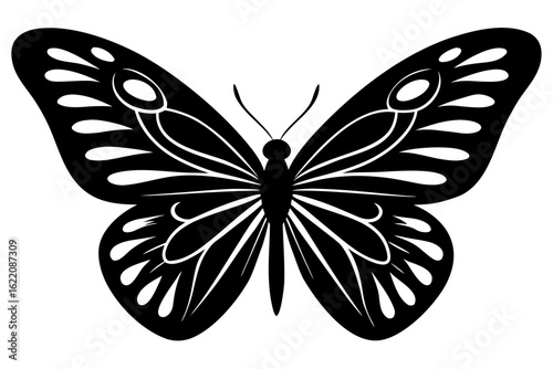 Vector art of silhouette of  butterfly 